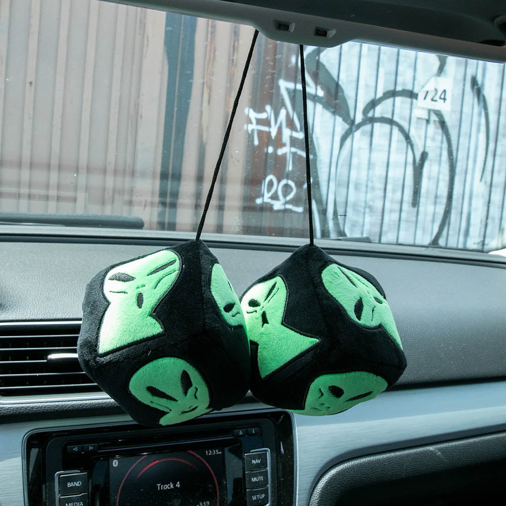 WE OUT HERE FUZZY DICE