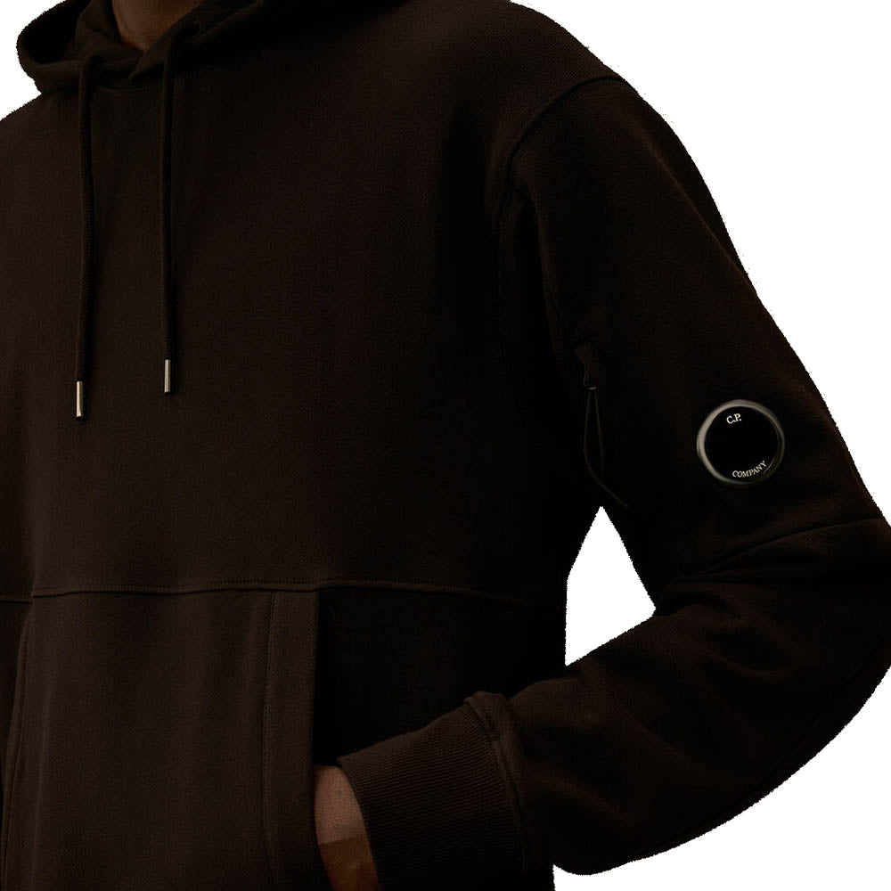 DIAGONAL RAISED FLEECE HOODED LENS SWEATSHIRT