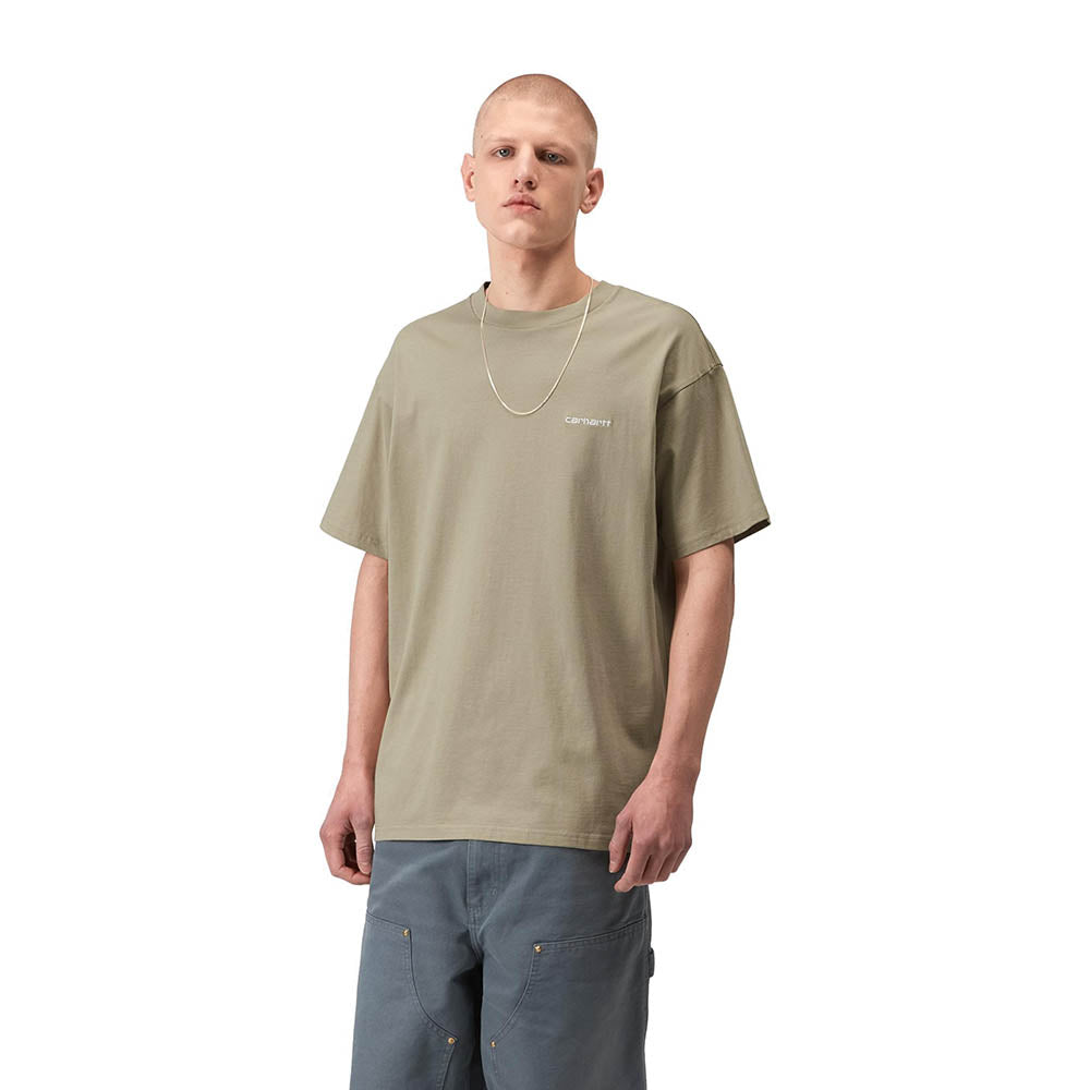 S/S SCRIPT EMBROIDERY T-SHIRT