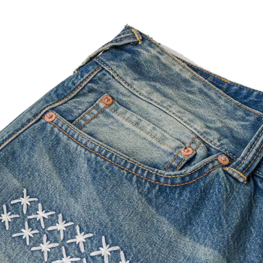 SASHIKO PATCH DENIM SHORTS
