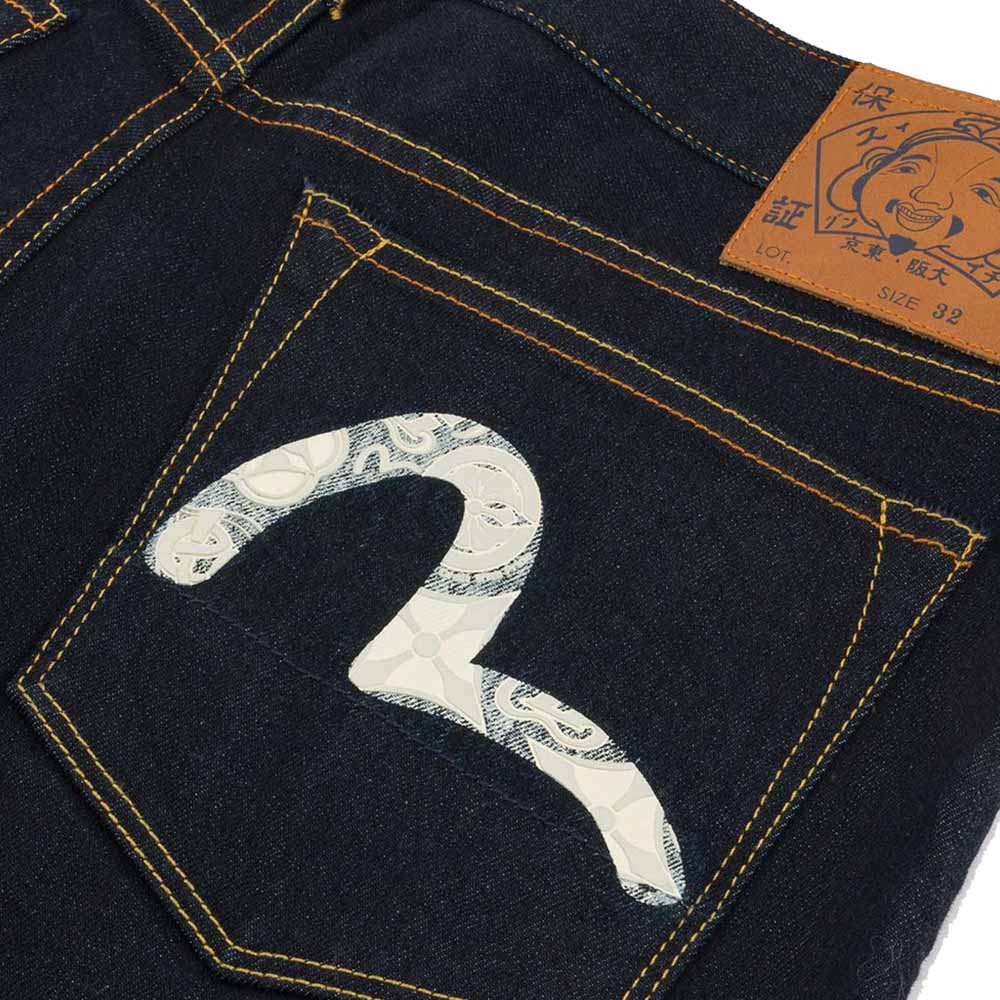 SEAGULL WITH KAMON PRINT POCKETS CARROT FIT JEANS #2017