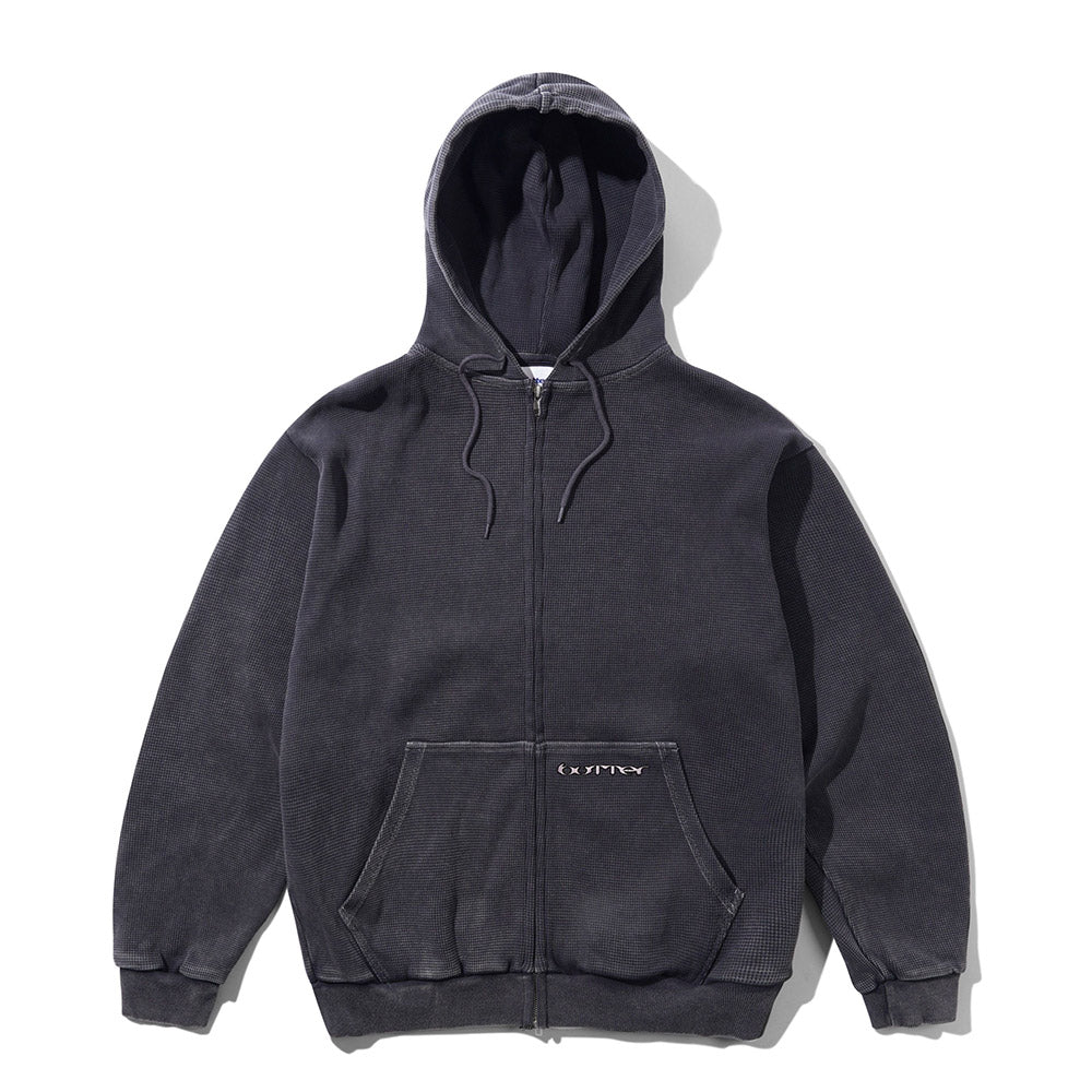 WAFFLE ZIP-THRU HOOD