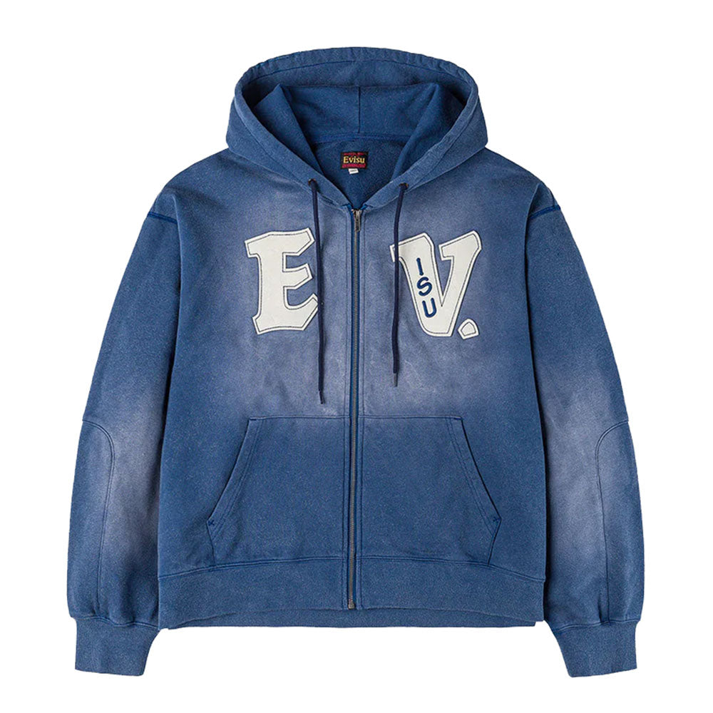 HEAVY WEIGHT WASHED EV AND SEAGULL PATCHES EMBROIDERY HOODIE