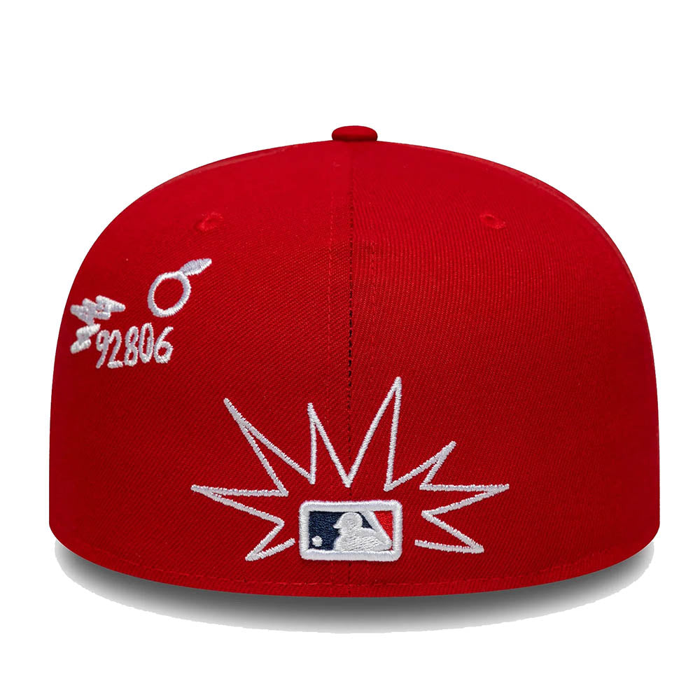 LA ANGELS MLB SCRIBBLE RED 59FIFTY CAP