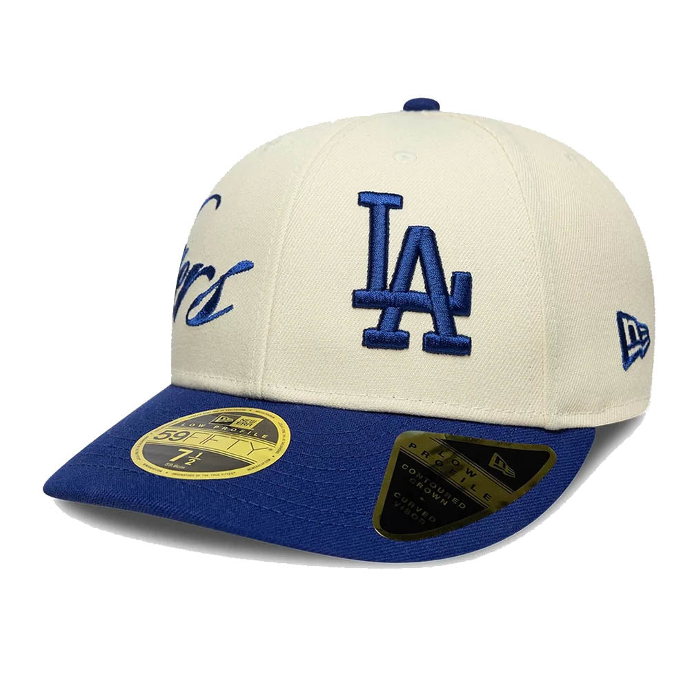 LA DODGERS MLB SIDE SCRIPT CREAM LOW PROFILE 59FIFTY CAP
