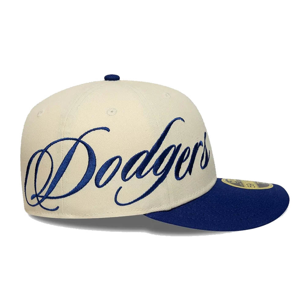 LA DODGERS MLB SIDE SCRIPT CREAM LOW PROFILE 59FIFTY CAP