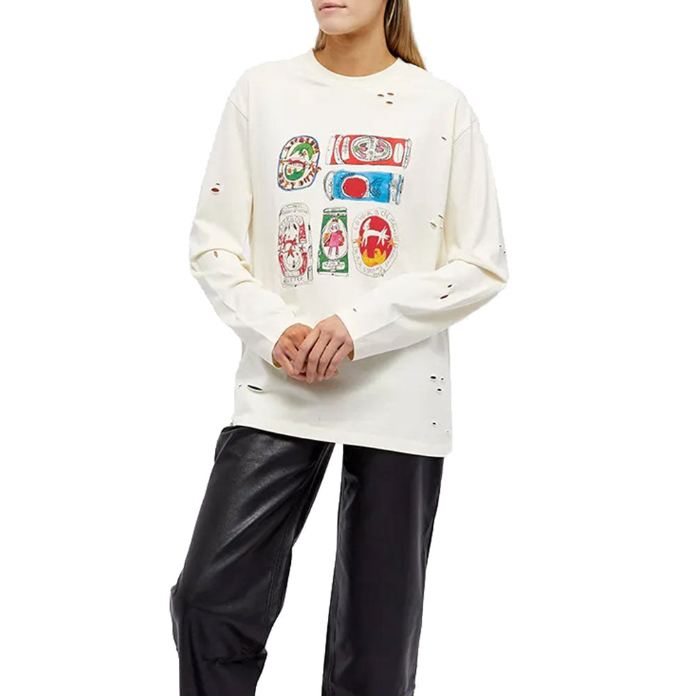DISTRESSED LONG SLEEVE TEE