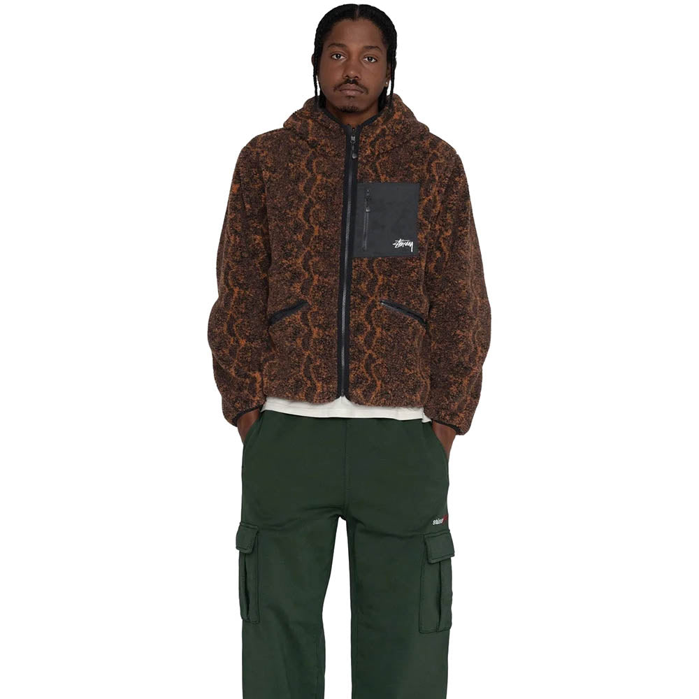 SNAKE JACQUARD SHERPA JACKET