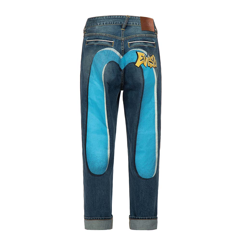 GRAFFITI DAICOCK PRINT DENIM JEANS