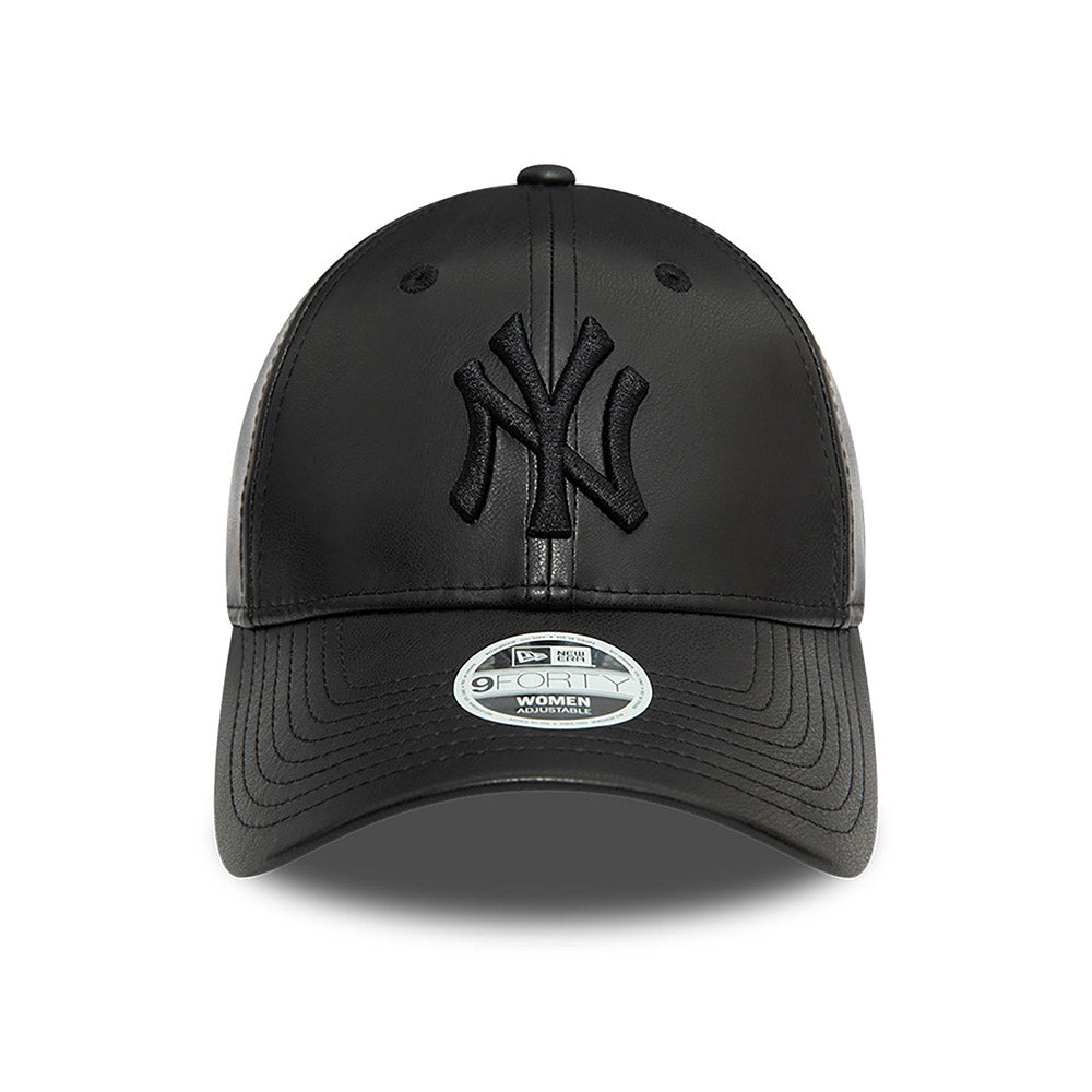 NEW YORK YANKEES FAUX LEATHER BLACK 9FORTY ADJUSTABLE CAP