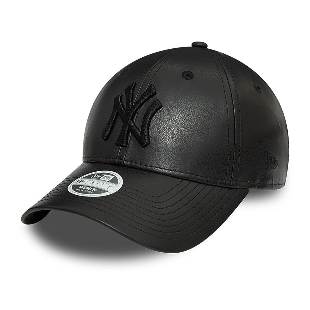 NEW YORK YANKEES FAUX LEATHER BLACK 9FORTY ADJUSTABLE CAP