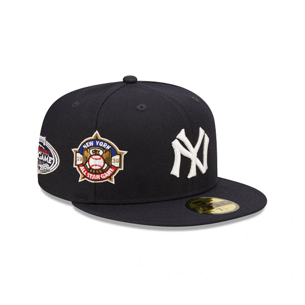 NEW YORK YANKEES COOPERSTOWN MULTI PATCH NAVY 59FIFTY FITTED CAP