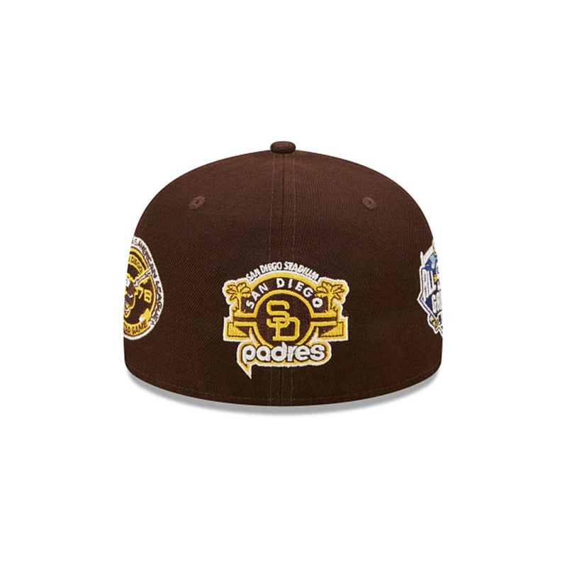 SAN DIEGO PADRES COOPERSTOWN MULTI PATCH BROWN 59FIFTY FITTED CAP