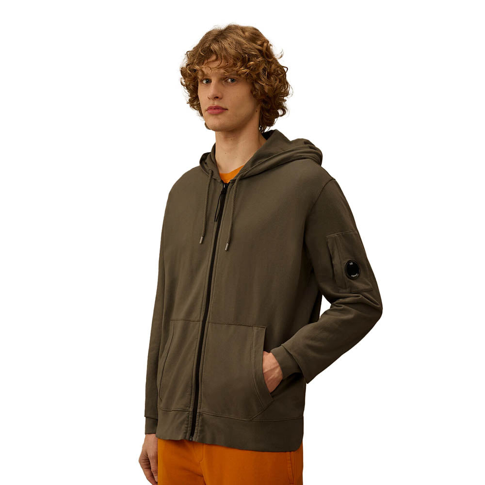 LIGHT FLEECE ZIP HOODED LENS SWEATSHIRT