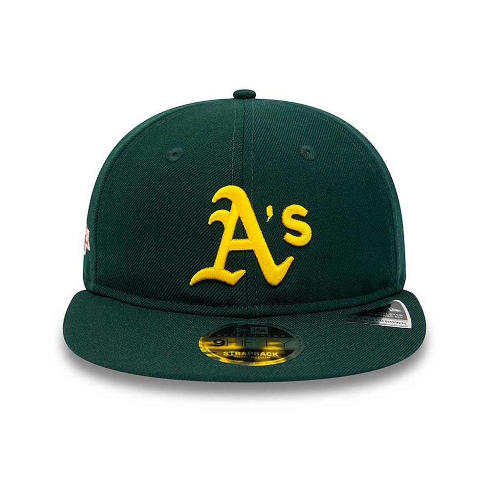 OAKLAND ATHLETICS COOPERSTOWN MULTI PATCH GREEN 9FIFTY STRAPBACK CAP