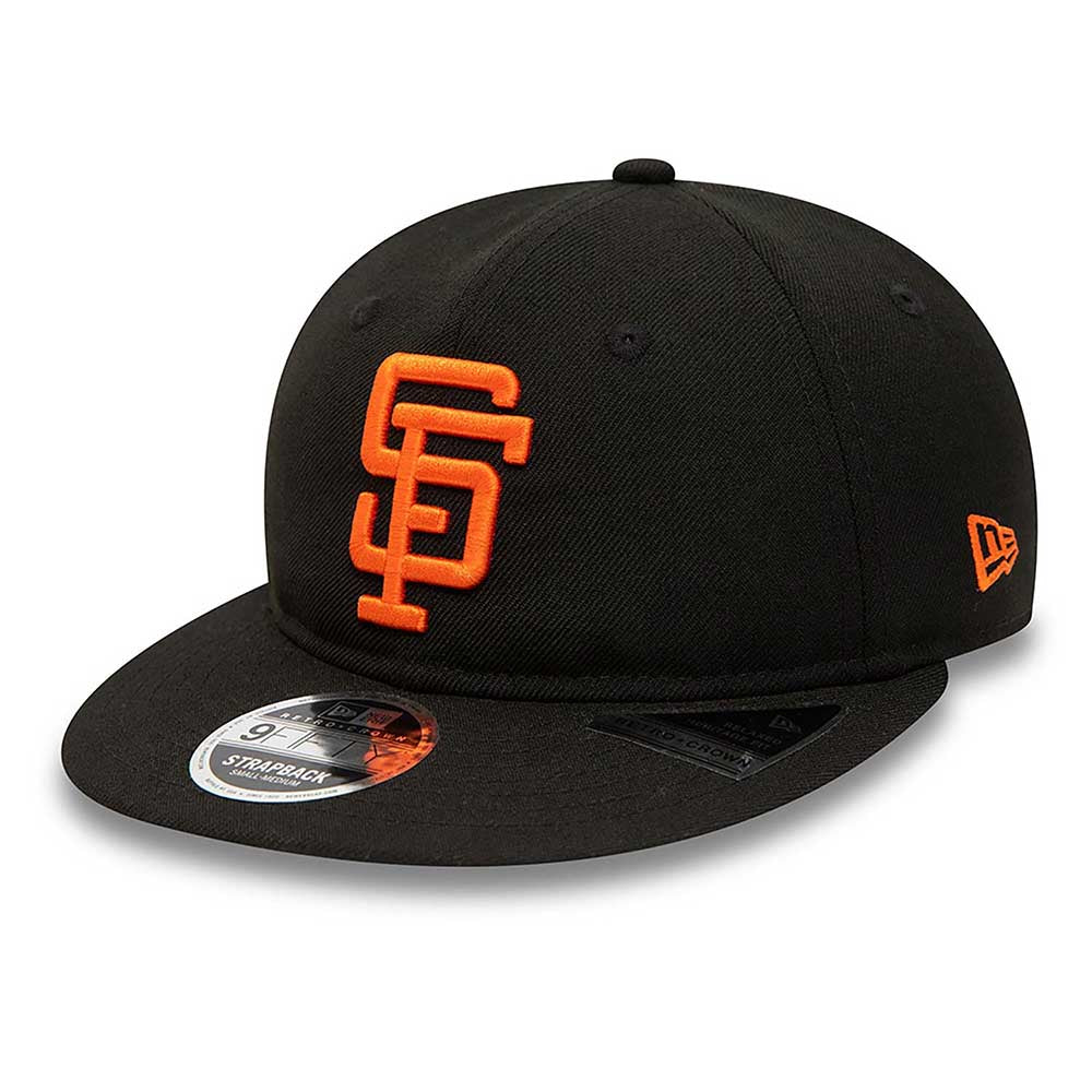 SAN FRANCISCO GIANTS COOPERSTOWN MULTI PATCH BLACK 9FIFTY STRAPBACK CAP