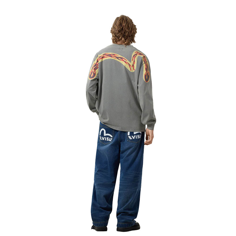 REVERSED SEAGULL SLOGAN LONG-SLEEVE T-SHIRT