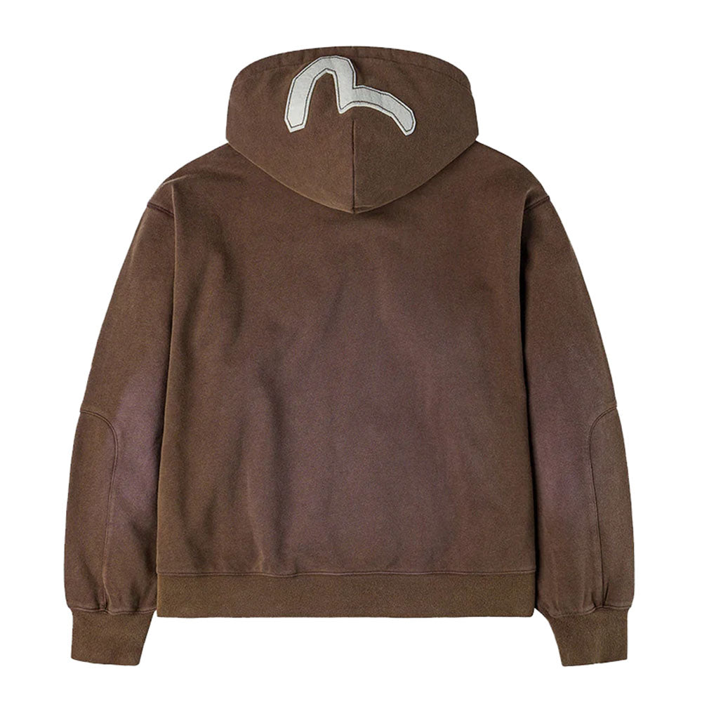 HEAVY WEIGHT WASHED EV AND SEAGULL PATCHES EMBROIDERY HOODIE