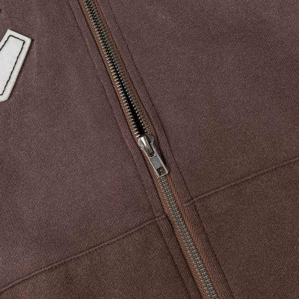 HEAVY WEIGHT WASHED EV AND SEAGULL PATCHES EMBROIDERY HOODIE