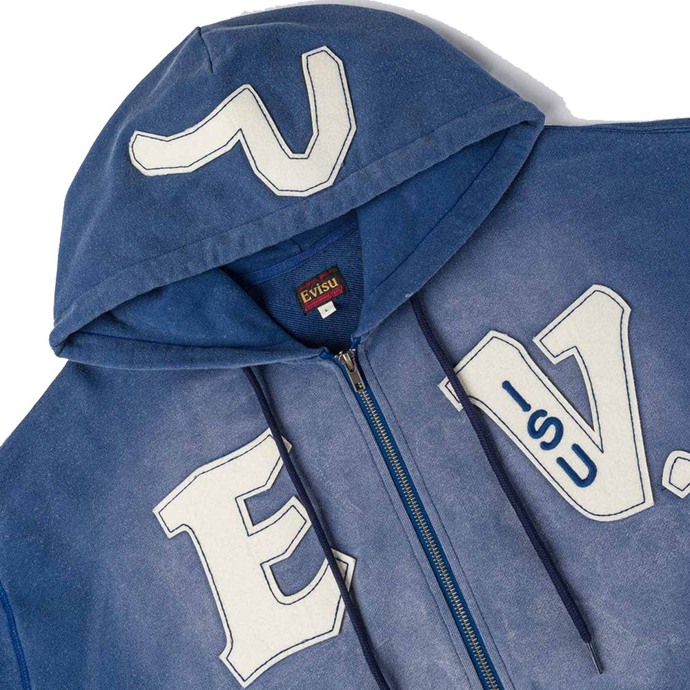 HEAVY WEIGHT WASHED EV AND SEAGULL PATCHES EMBROIDERY HOODIE