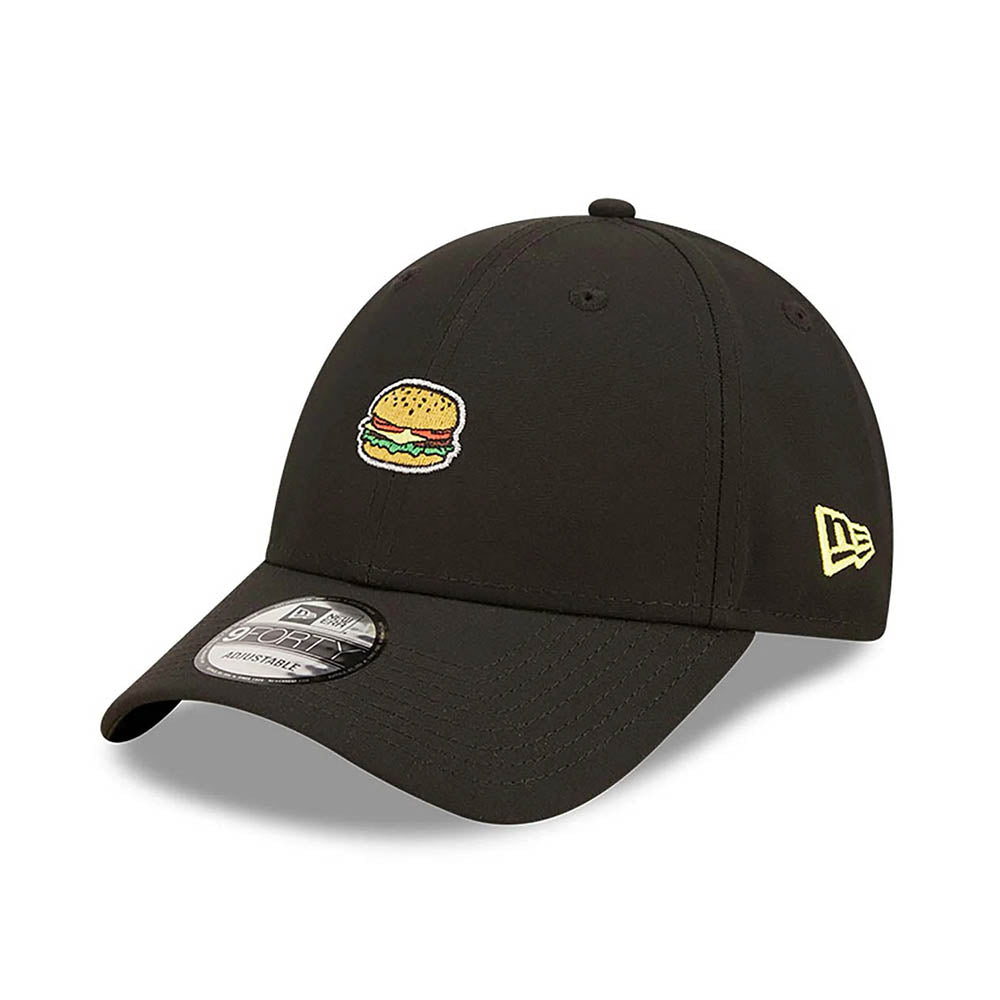 NEW ERA BURGER FOOD BLACK 9FORTY ADJUSTABLE CAP