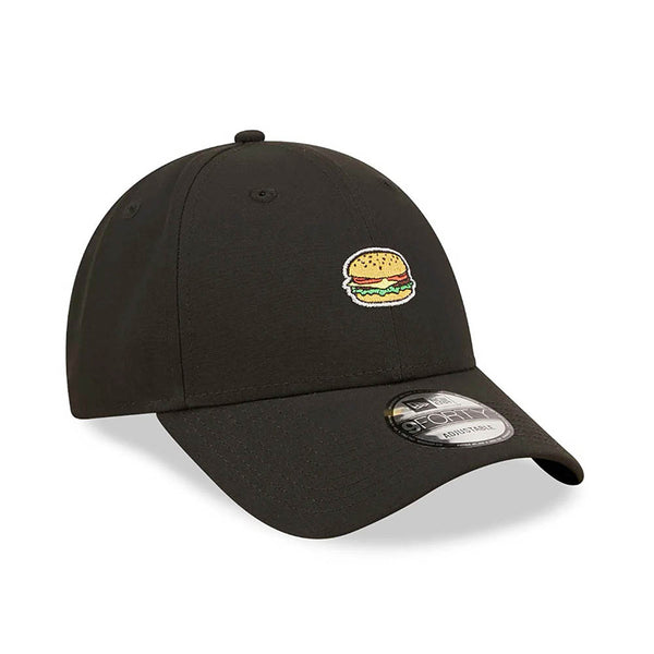 NEW ERA BURGER FOOD BLACK 9FORTY ADJUSTABLE CAP