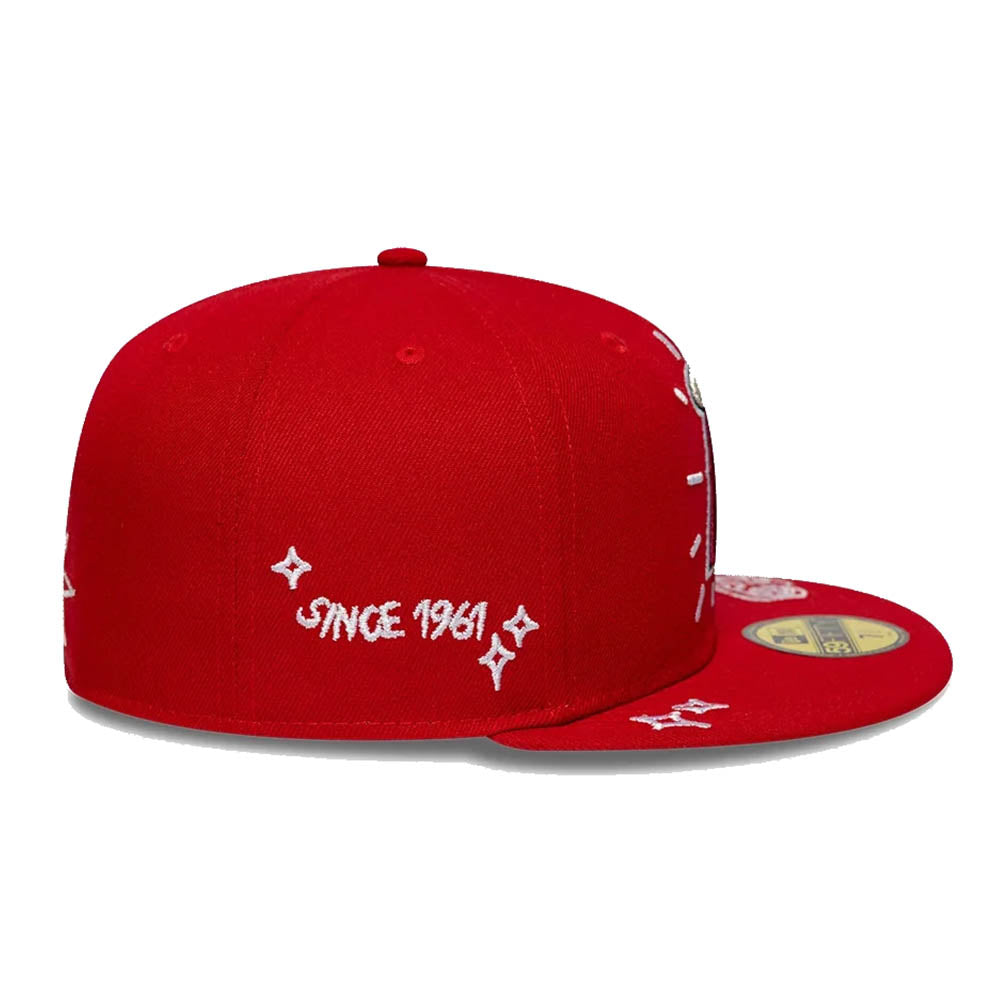 LA ANGELS MLB SCRIBBLE RED 59FIFTY CAP