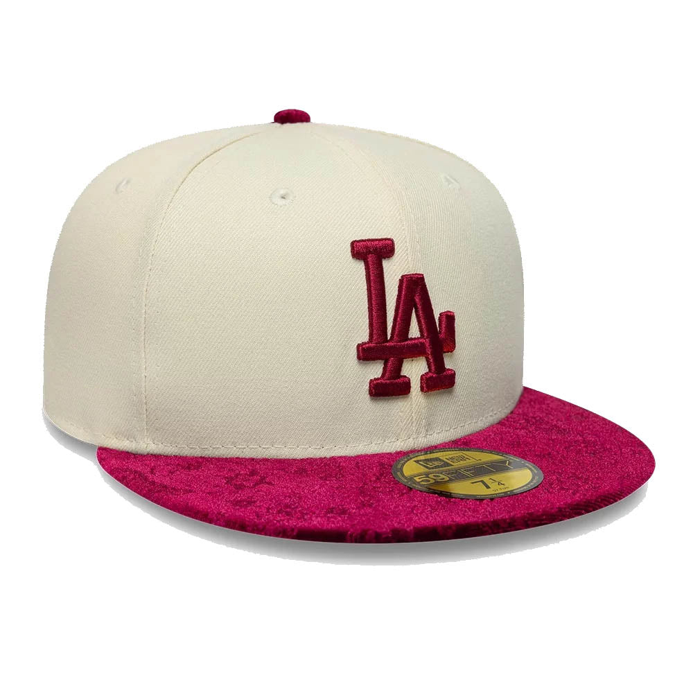LA DODGERS MLB PAISLEY VISOR CREAM 59FIFTY CAP