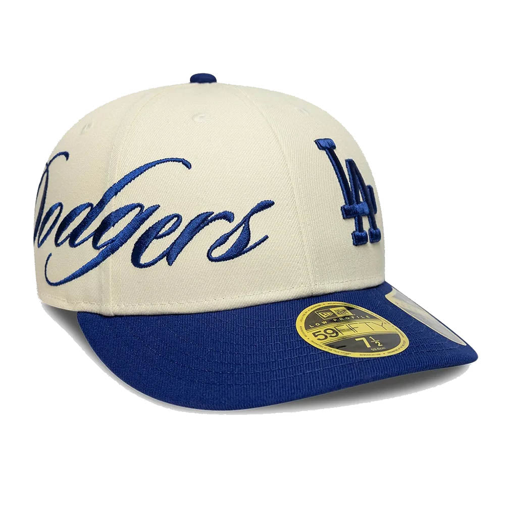 LA DODGERS MLB SIDE SCRIPT CREAM LOW PROFILE 59FIFTY CAP