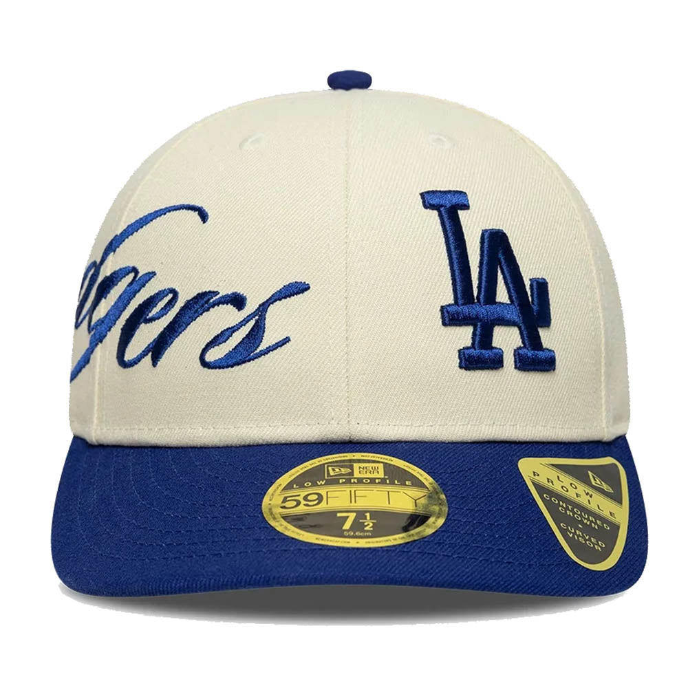 LA DODGERS MLB SIDE SCRIPT CREAM LOW PROFILE 59FIFTY CAP