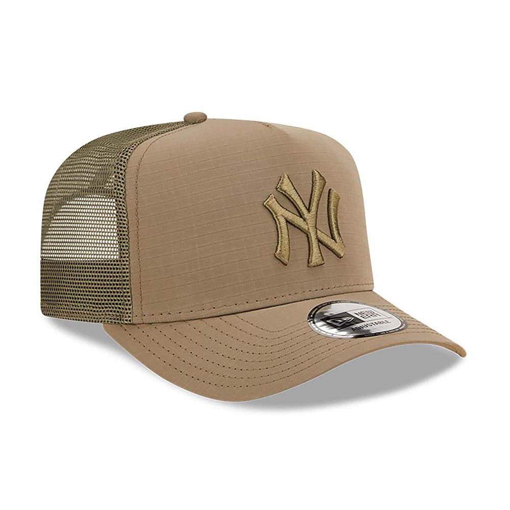 NEW YORK YANKEES TECH RIPSTOP GREEN A-FRAME TRUCKER CAP