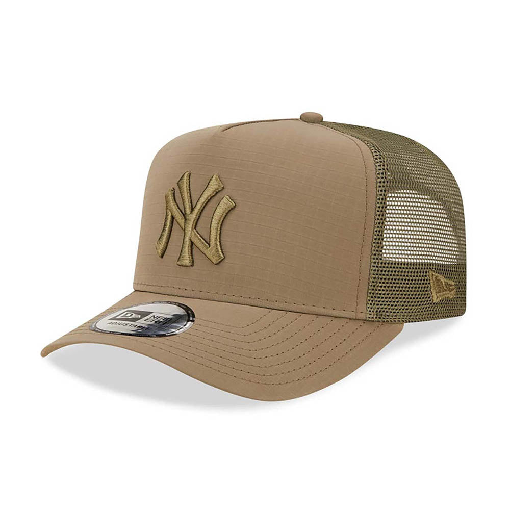 NEW YORK YANKEES TECH RIPSTOP GREEN A-FRAME TRUCKER CAP