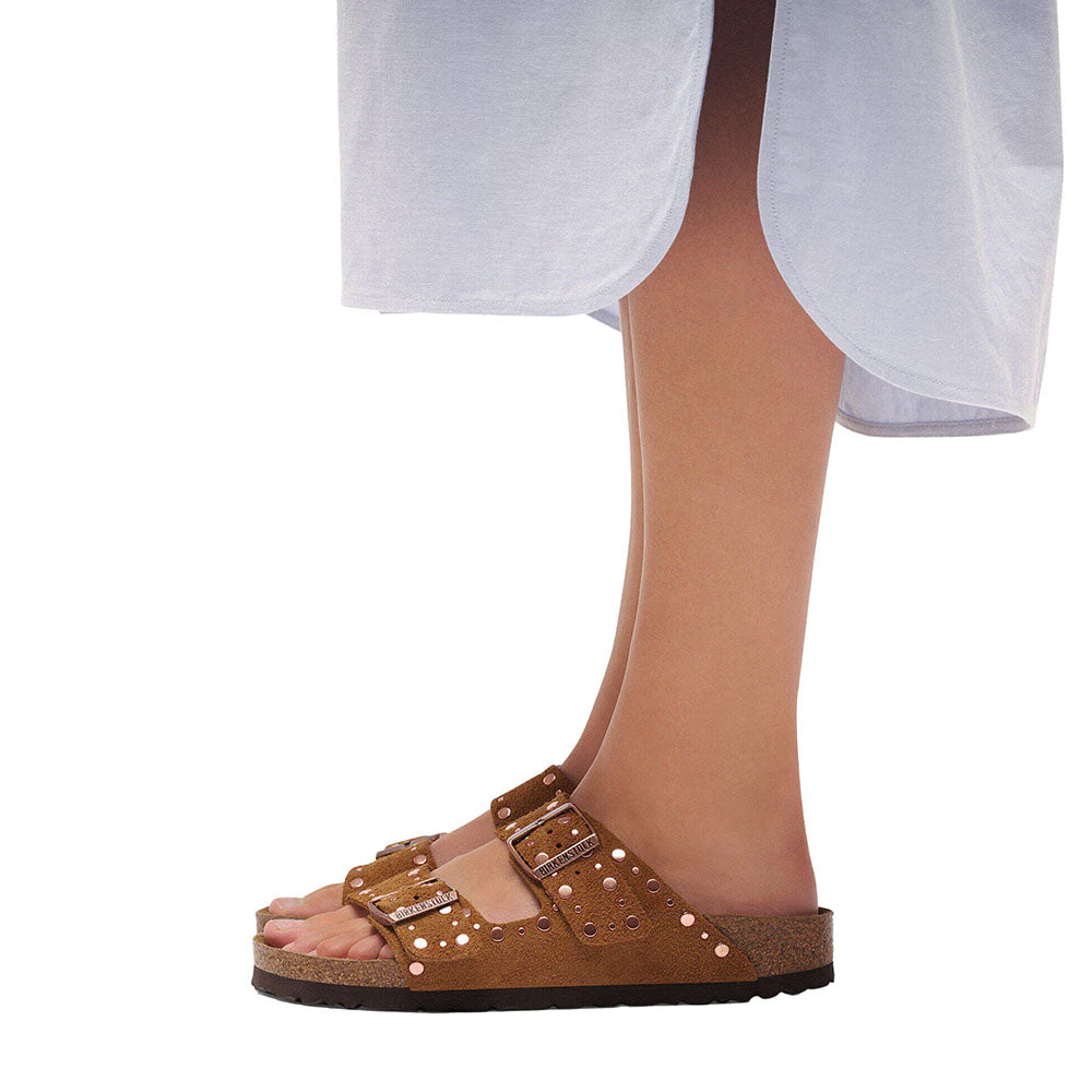 ARIZONA RIVET MINK SUEDE LEATHER