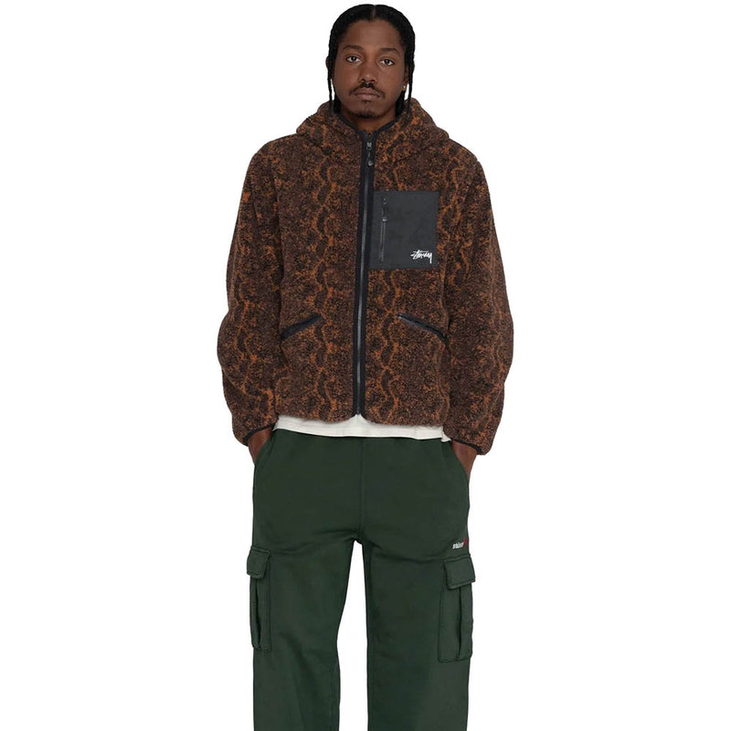 SNAKE JACQUARD SHERPA JACKET
