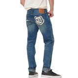 MISMATCHED KAMON PRINT SLIM FIT JEANS #2010