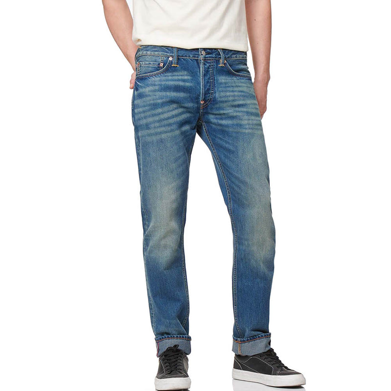 MISMATCHED KAMON PRINT SLIM FIT JEANS #2010