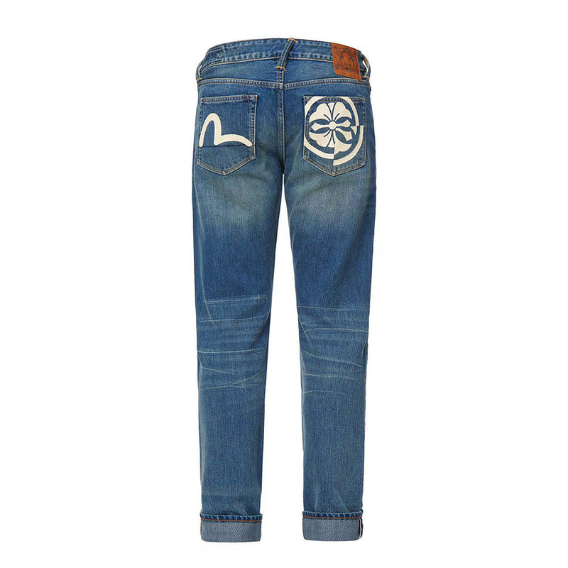 MISMATCHED KAMON PRINT SLIM FIT JEANS #2010