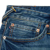 MISMATCHED KAMON PRINT SLIM FIT JEANS #2010