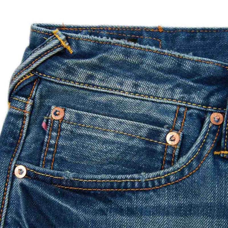 MISMATCHED KAMON PRINT SLIM FIT JEANS #2010