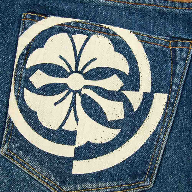 MISMATCHED KAMON PRINT SLIM FIT JEANS #2010