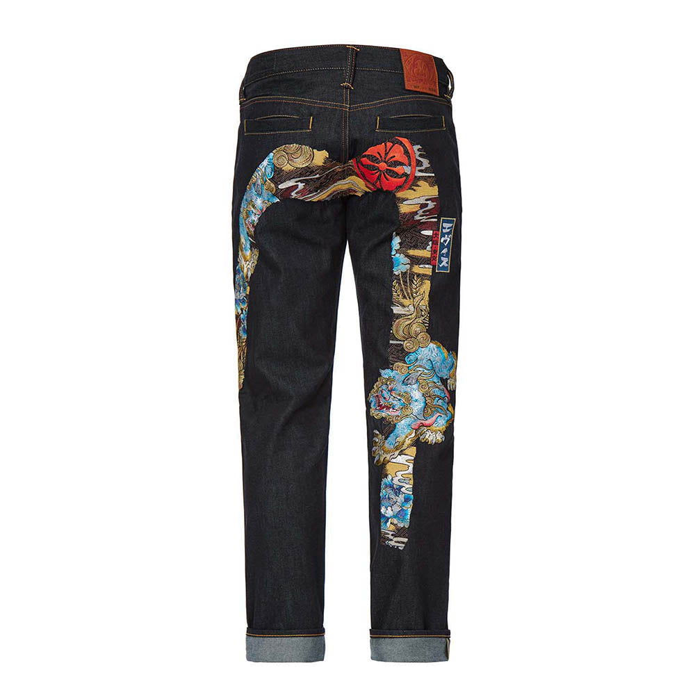 KOMAINU DAICOCK 3D EMBROIDERY CARROT FIT JEANS #2017