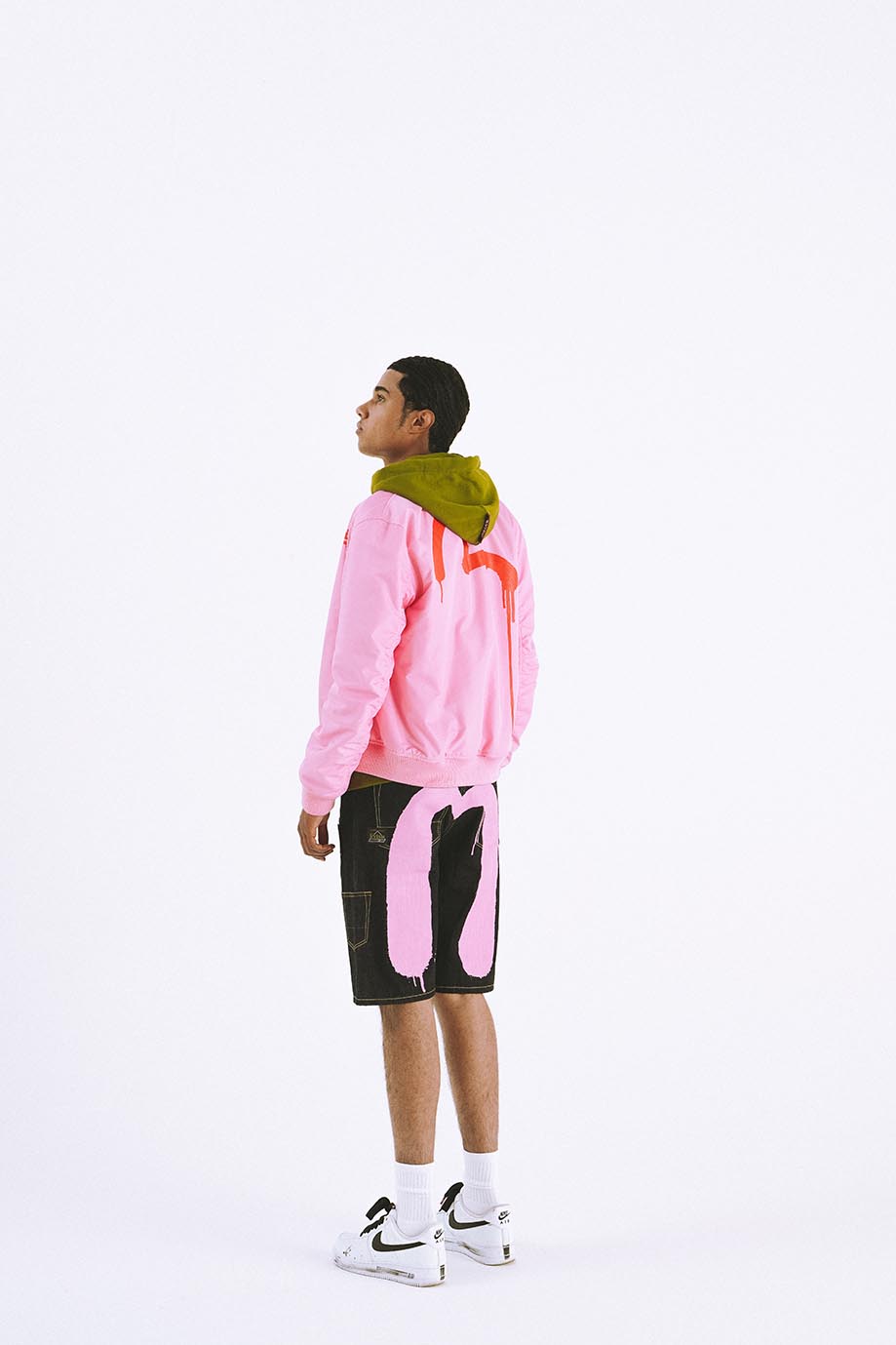 EVISU X EBBASTA BALL DAICOCK DENIM SHORTS