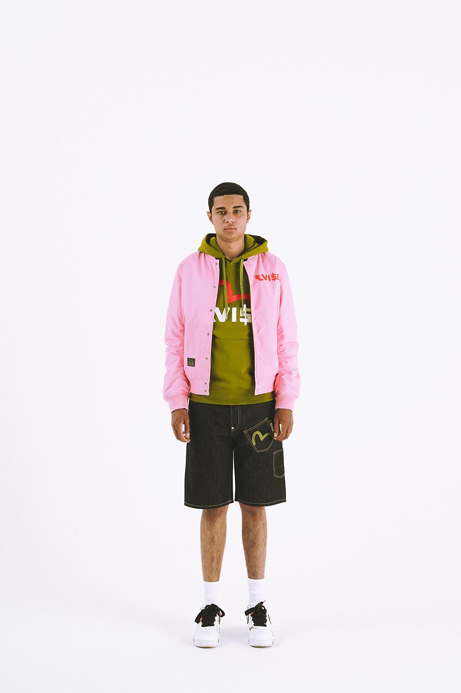 EVISU X EBBASTA BALL DAICOCK DENIM SHORTS