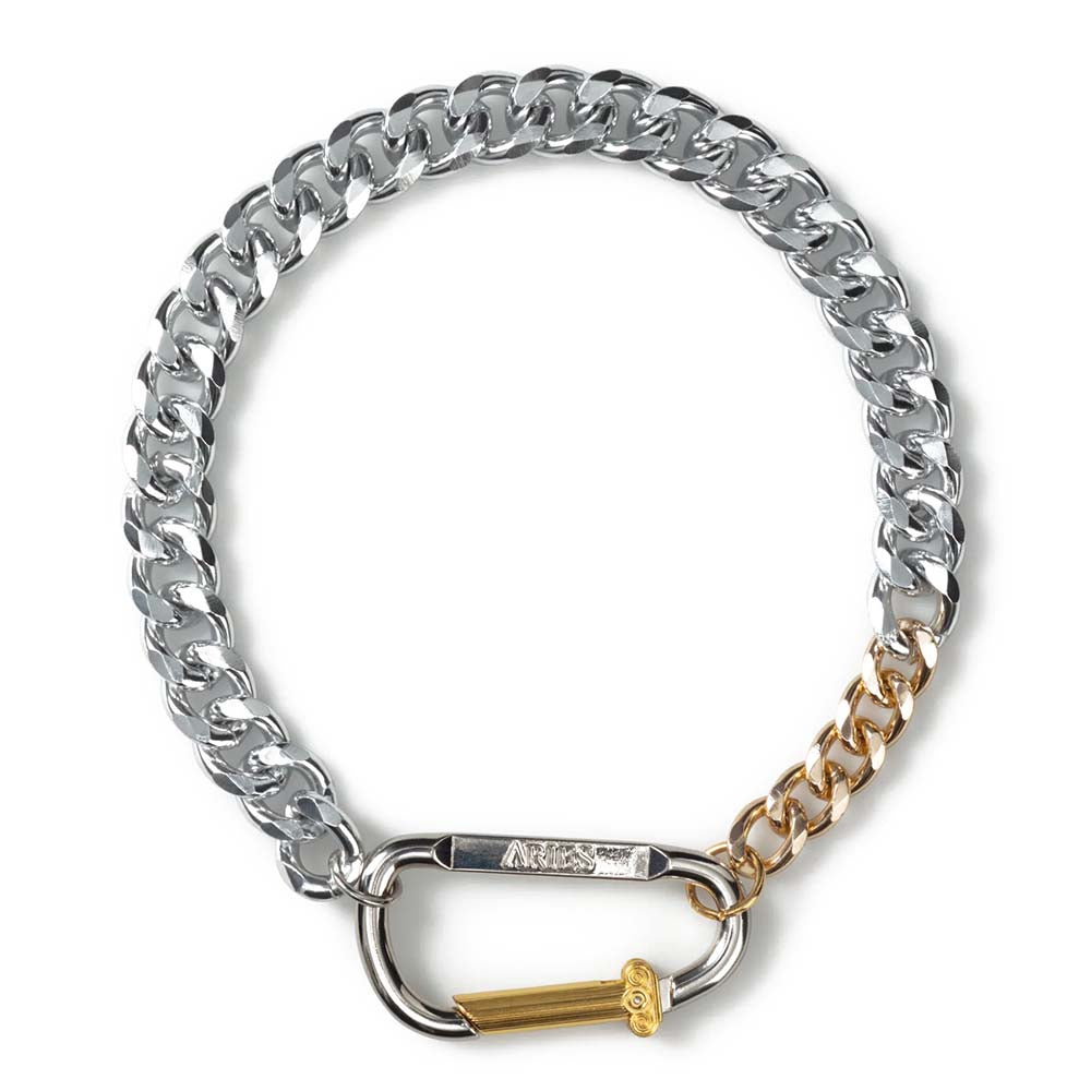 COLUMN CARABINER SILVER NECKLACE