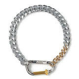 COLUMN CARABINER SILVER NECKLACE