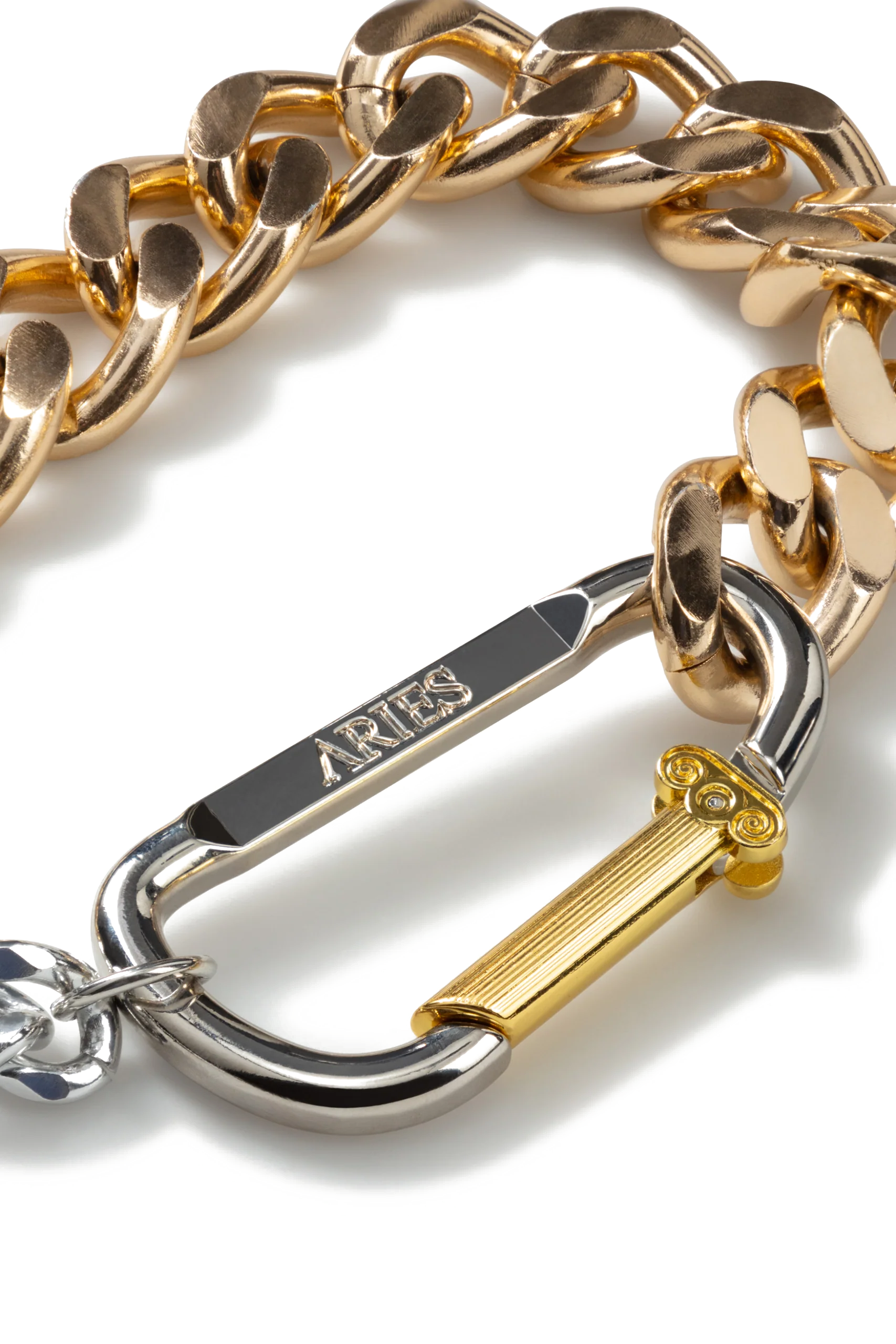 COLUMN CARABINER GOLD CHUNKY NECKLACE