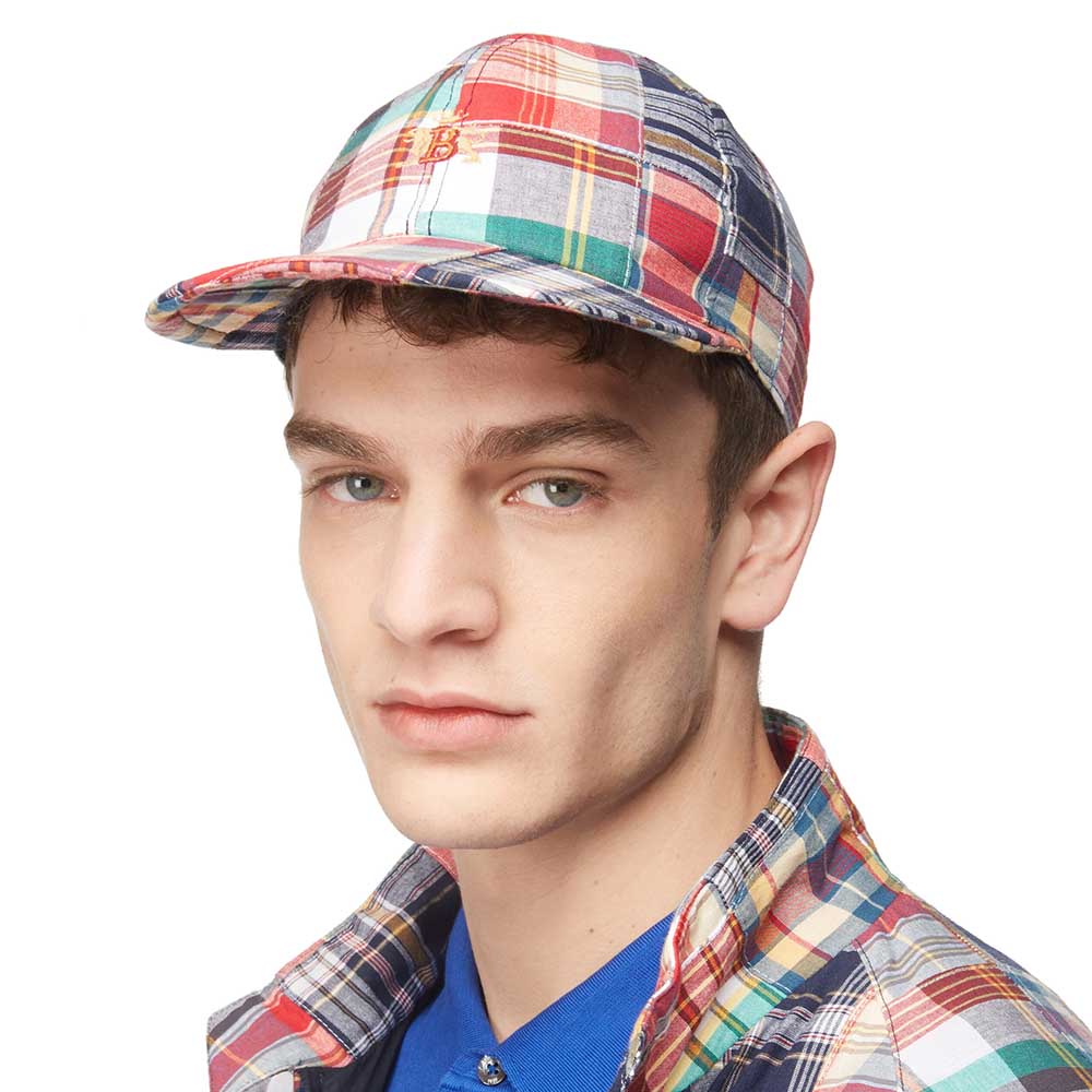 MADRAS BASEBALL HAT PATCHWORK