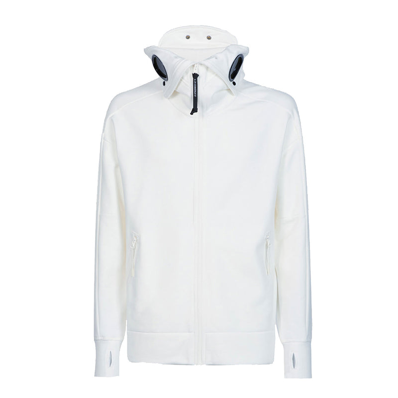 DIAGONAL RAISED FLEECE SPLIT GOGGLE HOODIE
