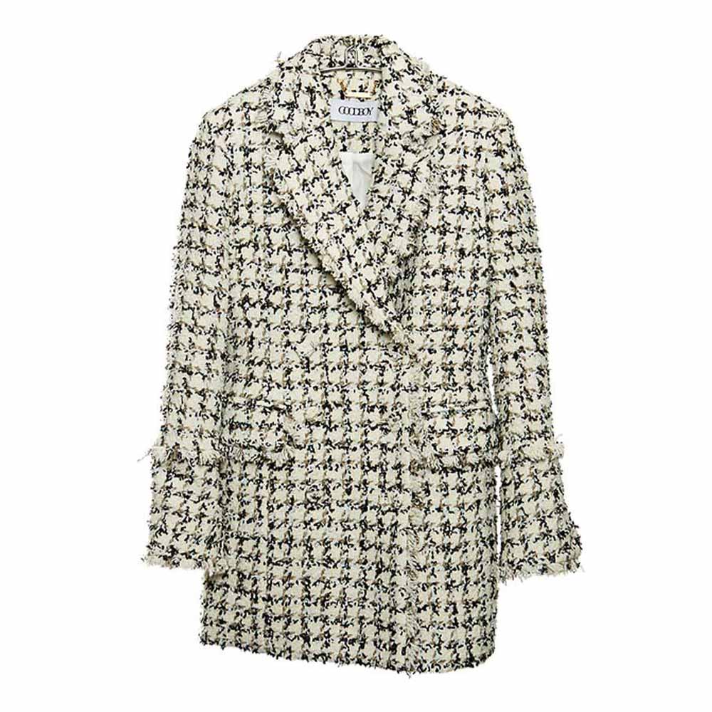 FRINGED TWEED BLAZER