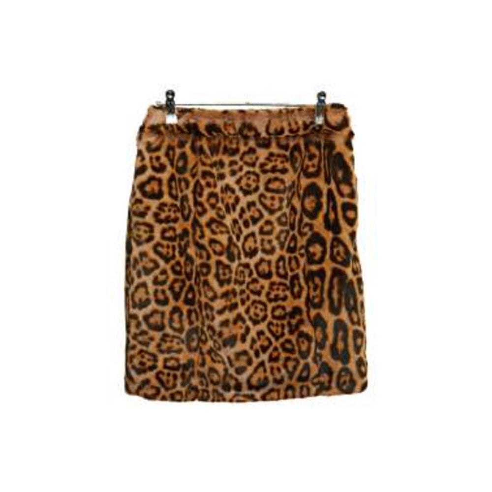 LEOPARD FUR SKIRT